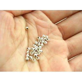 200ps of 2mm Quality Silver Plated Spacer Beads for Jewllery Making Round Beads