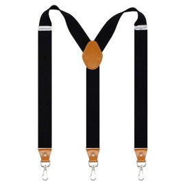 Doloise Mens Suspenders with 3 Swivel Hooks Belt Loops 1.4 Inch Wide Heavy Du...