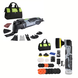 WORKPRO Oscillating Multi-Tool Kit and Cordless Mini Buffer Polisher