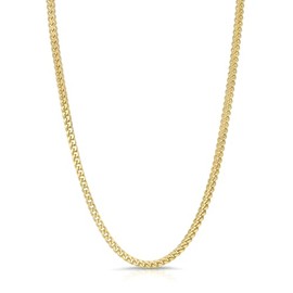 The Gold Gods Franco Gold Chains for Men (2.5MM) — 18k Gold Plated Jewelry — 18k Gold Necklace for Men — Men Accessories — Gold Jewelry For Men (28” length)