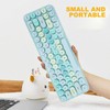 Keyboard Mouse Combo 2.4GHz Wireless Cute Retro 68 Round Keycaps