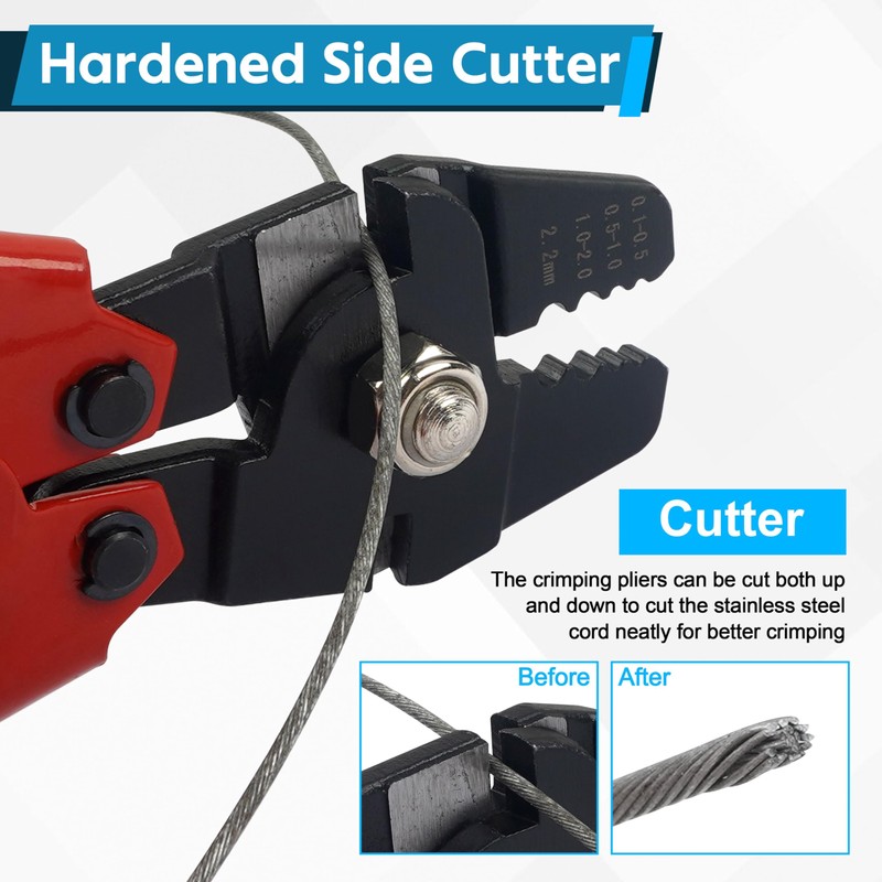Fishing Crimping Tool Kit, Crimping Pliers with 500pcs Aluminum Crimp