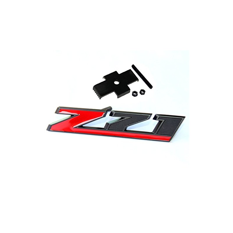 Yoaoo 1x Matt Black Red Grille Z71 Emblem Badge Compatible