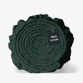 twenty:three Lyocell Fitted Sheet, 140 x 200 cm, Forest Green, 100% Tencel, Derived from Eucalyptus, High Quality, Sustainable, Breathable, Luxury, Hypoallergenic