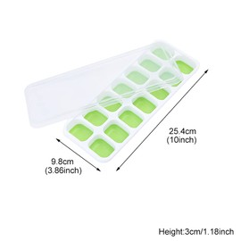 Ice Molds, Ice Trays for Freezer 3 Pack, Easy to Release Reusable Silicone molds, Chocolate Molds with Removable Lid for Cocktail, Coffee, Soda, Whisky, Dishwasher Safe(3Pcs,Green)