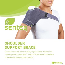 SENTEQ Shoulder Support for Men Women, Adjustable Shoulder Brace for Torn Rotator Cuff, Tendonitis, Dislocation, AC Joint, Bursitis, Labrum Tear, Pain, Fits Right or Left Shoulder