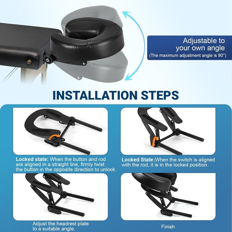 Hdenmist Face Down Tabletop Massage Kit with Hand Rest Pad