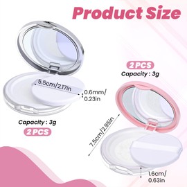 Ptwola 4Pcs Loose Powder Container with Puff 0.11 oz/3g Refillable Makeup Powder Container Portable Empty Loose Powders Travel Containers Cream Compact Case for Cosmetic Foundation Accessories