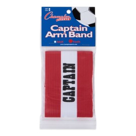 Champion Sports Youth Captain’s Arm Band, Red - Unisex Woven Elastic Nylon Captain Arm Bands for Soccer, Football, Basketball and More - Premium Team Sports Accessories for Kids