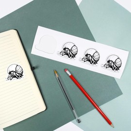 4 x Small 50mm 'Hermit Crab Crawling On Beach' Permanent Sticker Decals for Cars/Windows/Bins/Walls etc (DW00111500)