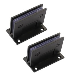 Cokritsm Black 2Pack Glass Shower Door Hinges 90 Degrees Glass Door Hinges Replacement Parts with Mounting Hardware Stainless Steel Bathroom Gate Clamp for 8-12mm Glass