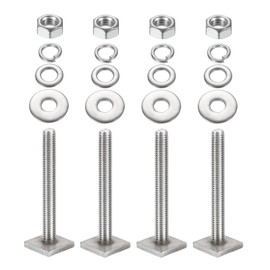 PATIKIL T Slot Bolts M8 x 65mm, 4 Set Square Head Stainless Steel T Track Bolts with Nut Washers for Bike, Ski, Kayak Rack