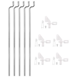 uxcell 5PCS 1.2mmx260mm Pushrod Parts + 5PCS Nylon Micro Control Horns 4 Holes for RC Airplane Plane DIY Parts