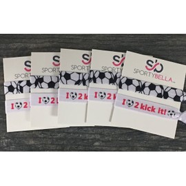 Infinity Collection Soccer Hair Accessories, 5 Sets of Soccer Hair Ties, No Crease Soccer Hair Elastics Sets for Soccer Teams & Soccer Party Favors