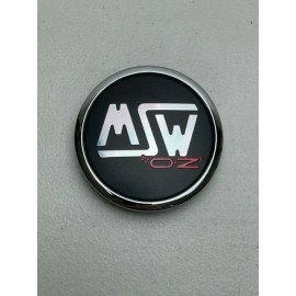 MSW By OZ Matte Black/Red Logo Snap In Wheel Center Cap XC566VW