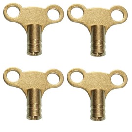 Hep® Radiator Bleed Key Brass Radiator Air Vent Key Heavy Duty Clock Simple Thumb Buttons Brass Keys (Pack of 4)