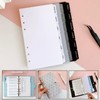 DY.2ten Clear Binder Dividers for 6-Holes Ring Binder, 1/6 Cut