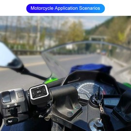 Bluetooth Media Buttons Remote, Wireless Music Controller with Bluetooth 5.0 Multi Device Control for Car Bike Motorcycle, Steering Wheel Mounted ABS Remote 10m Range 200mAh