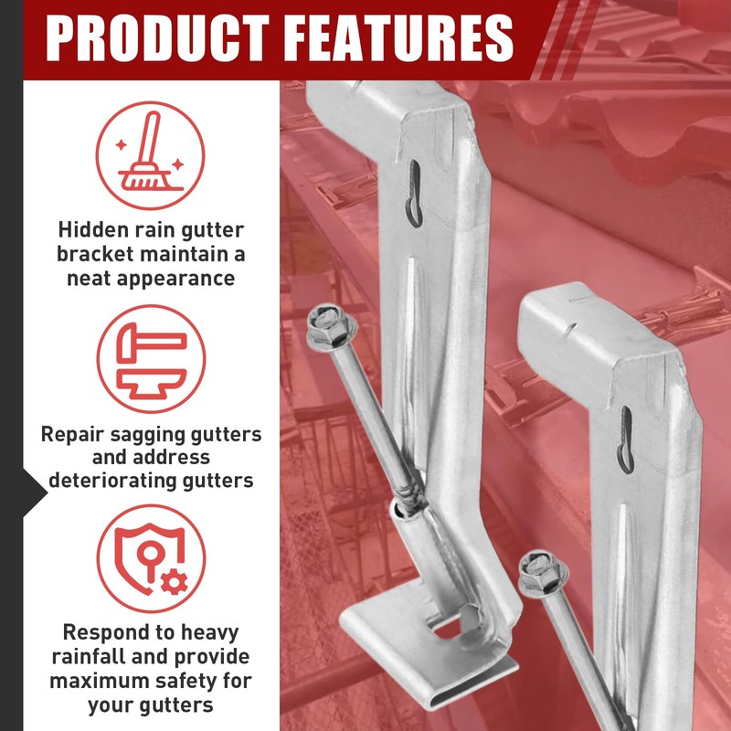 50-Pack Hidden Gutter Hangers 5 Inch K Style - Gutter