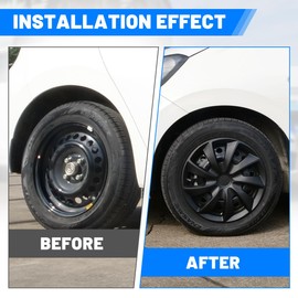 Winjet Universal 16 Inch Hub caps Wheel Covers for Cars Set of 4 Fits Most Cars Hubcaps for Car Truck SUV Accessories (16 Inch Hubcaps Set of 4, Silver Lacquer & Black Lacquer)