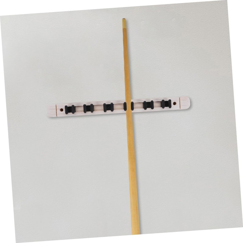 KOMBIUDA 6 Slot Wall Mounted Pool Rack Solid Wood Billiard