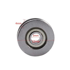 V Groove Disc Ball Bearing, V-Groove Bearing, 20-Piece V623ZZ Bearing, V-Groove Ball Bearing Pulley Made of Carbon Steel for Rail Linear Motion System, 3 x 12 x 4 mm, Default