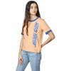 Santa Cruz Women's Obscure Strip Ringer Shirts,Medium,Peach