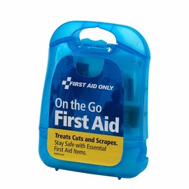 First Aid Only *NEW* Mini Clear Blue Plastic 29-Piece First Aid Kit - USA Seller