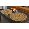 PAIR of Doilie Doily Table Place Mat Lace - White or Brown or Antique Gold - Round - Medium or Large - (ANTIQUE GOLD LARGE 23" (60cm))