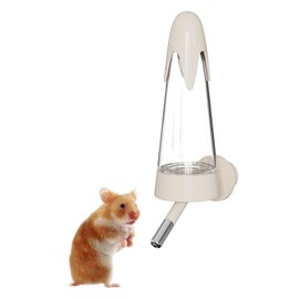 4.2 Oz Hamster Water Bottle Without Dripping for Syrian Pygmy Hamsters, Gerbils, Small Mice, Small Pet Rodents (Cream, Without Stand)