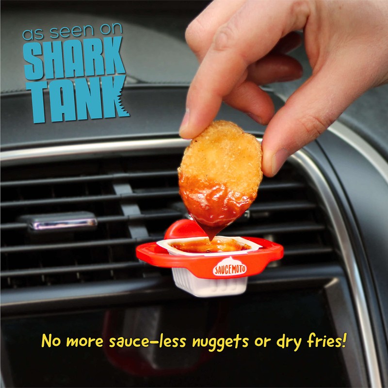 Saucemoto Dip Clip | An in-car sauce holder for ketchup