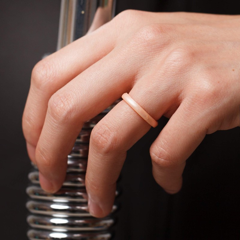 ThunderFit - Anillo de boda, silicona fina y apilable, para