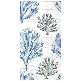 Boston International IHR - Servilletas de papel para invitados (3 capas, 20,3 x 10,4 cm), color blanco coral