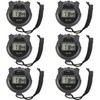 HYNNIO Digital Stopwatch with Date Time Alarm, Black, Pack of