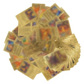 110 Pieces Cartoon Cards Gold Rare Cards Set, Anime Trading Cards with Deck Box, Metal Gold-Plated Cards, Rare Golden Trading Cards, No Duplicates, Cartoons, Comics, Trading Cards for Children