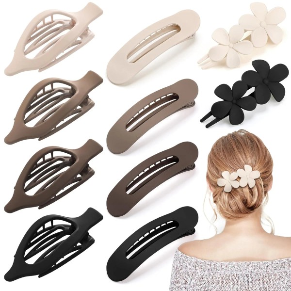 10 Pcs French Flat Hair Clips for Women - 3