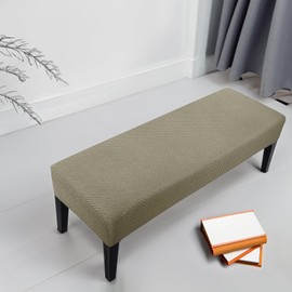 Zooody Bench Cover Waterproof Bench Covers Slipcover Rectangle Stretch Bench Covers for Dining Room Kitchen Washable Bench Slipcover Protector (Waterproof-Angled-t-Tauqe)