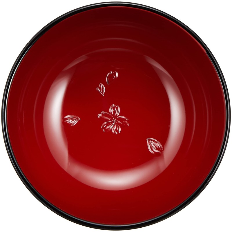 山中塗 レンジ 汁椀 2個セット 栃木目(うさぎ彫&さくら彫) M15440