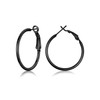 Black Lightweight Large Hoops | 30mm Black Hoop Earrings for