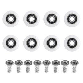8 Sets Shower Doors Pulley with Screws,Shower Door Wheels,Bathroom Door Wheels Replacement,Curved Shower Doors Pulley 19mm