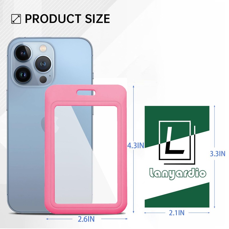 1 Pcs ID Badge Holder with Double-Sided Windows Vertical Hard