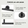 FORIOUS Black Towel Bar for Bathroom Wall, 24 Inch Stainless