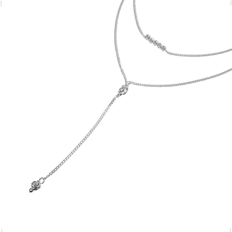 Agalea | Collar Corbatero de Plata Ley .925 con Dijes