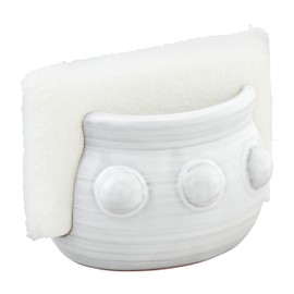 Mud Pie Beaded Sponge Holder, White