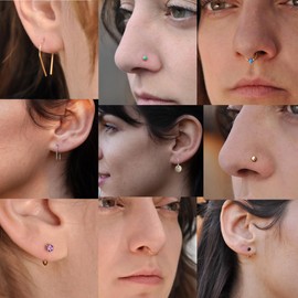 13mm 20 GA Small Silver Upside Down Teardrop Huggie Hoop Horseshoe Arc Hook Earrings (13mm, Sterling Silver | 20 GA)