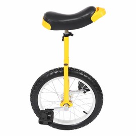 LOYALHEARTDY 16 inch Wheel Outdoor Unicycle Adjustable Seat Altitude Exercise Bicycle Fit Adults Kids Outdoor Sports Fitness Cycling Activity（Yellow）