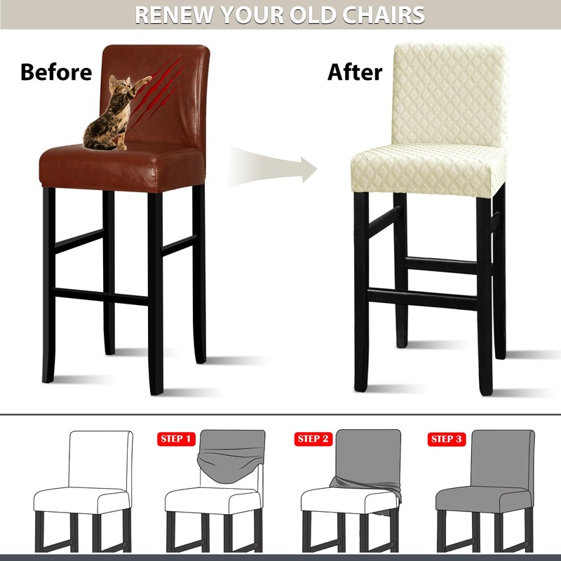 Lellen Bar Stool Covers Jacquard Pattern Bar Stool Chair Covers
