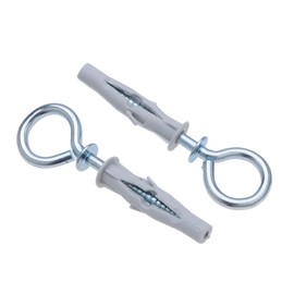 8/4.5 x 85 Eye Screws with Dowels, Eye Bolts with Universal Dowels, Wood Thread Eye Screw with All-Purpose Dowels, Eye Bolts for Concrete, Drywall, Brick, Plaster, Stone, Ceiling (Pack of 25)