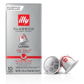 illy Aluminum Espresso Capsules - Compatible with Nespresso Machines - Classico Lungo Roast Coffee - Mild & Balanced - Notes Of Caramel, Orange Blossom & Jasmine - 10 Count (Pack of 10)