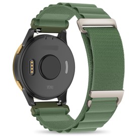 Koazon Alpine Loop Nylon 22mm Watch Bands Compatible with Garmin Vivoactive 4/Venu 2/3,Soft Breathable Adjustable with C-Hook Sports Strap for Forerunner 265/255/255 Music Men Women